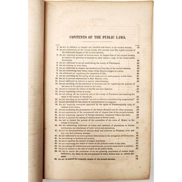 1843 Acts & Resolves State Of Maine 1st Edition 23rd Legislature Public Law F5 - Picture 4 of 5